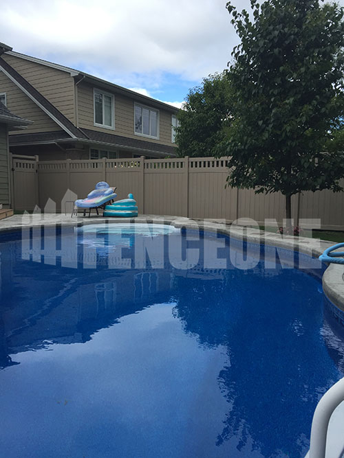 inground pool with fence surrounding pool