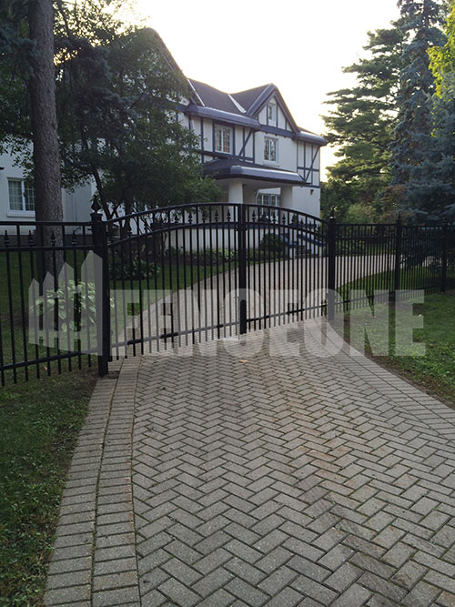 black fence gate